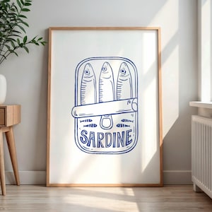 Vintage Sardinen Dose Druck: Originelle Küchen Wand Kunst (Digitaler Download)