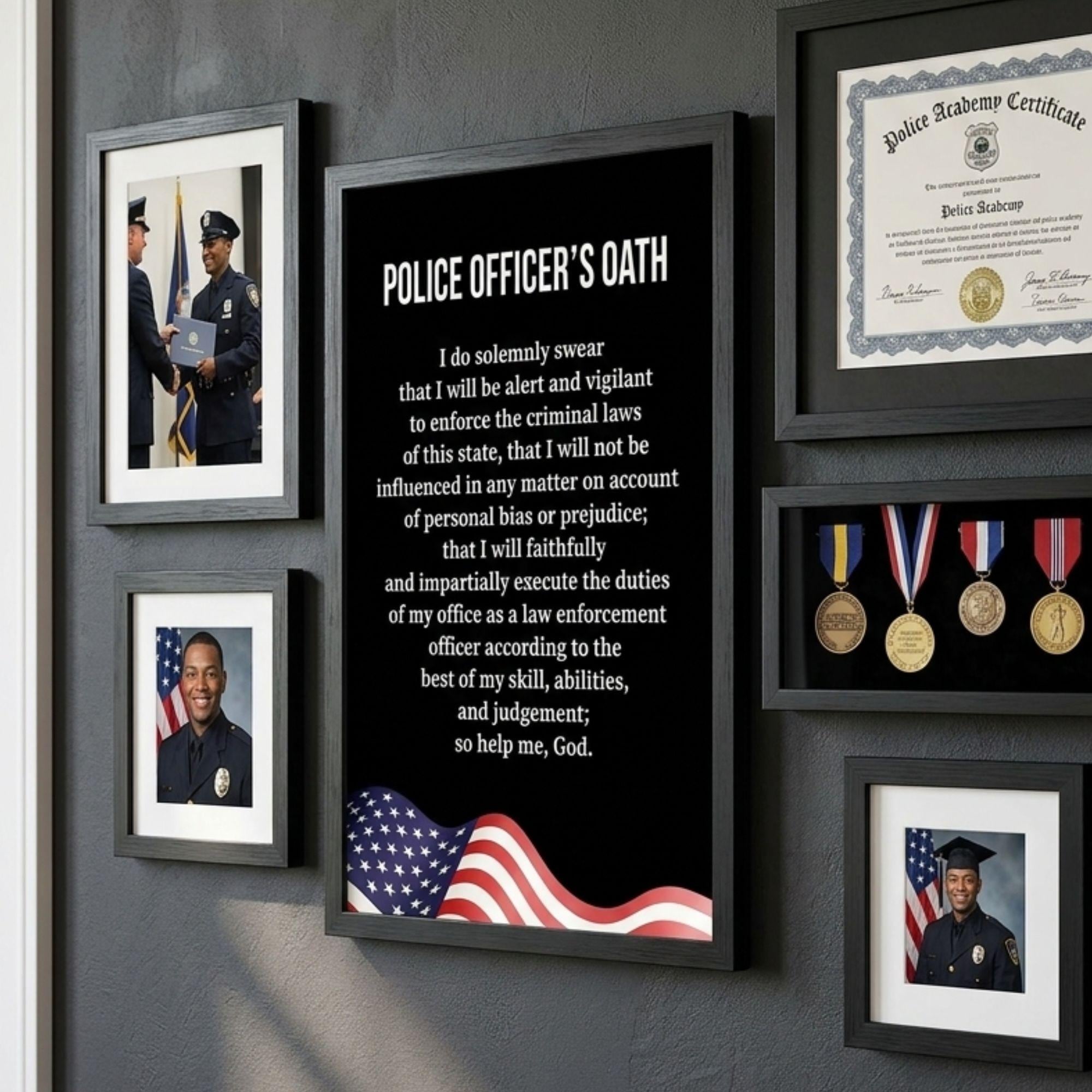 Cop Graduation Generic Police Officer Oath Printable Wall Art, Law Enforcement Gift, Police ...