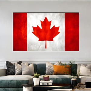 Vintage Canada Flag Print: Patriotic Maple Leaf Wall Art (Digital Download)