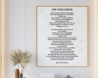 Khalil Gibran - On Children Poem - Inspirational Wall Art (Digital Download)