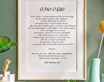 Póster imprimible de poesía: Cita de Walt Whitman - Descarga digital literaria