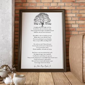 Das Eichenbaum-Gedicht über das Leben – Kunstdruck: Mächtiger Eichenbaum, Inspiration, Natur, Motivation, Poesie, Geschenk, Wandbild, Dekoration für Zuhause, Büro