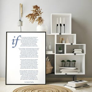 If Poem by Rudyard Kipling Printable Wall Art – Inspirational Poetry Gift for Son or Husband – Motivational Digital Download Decor, Poem Art