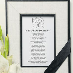 Estas são minhas pegadas – Poema de bebê anjo para impressão, arte de parede para lembrança de aborto espontâneo, presente digital de simpatia para pais em berçário, memorial