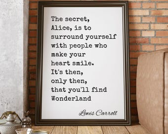 Alice In Wonderland, Mad Hatter quote, book page print, inspirational quote, Inspirational, Lewis Carroll, Literary Wall Art