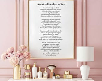 Romantic Poetry Wall Art - Wordsworth's I Wandered Lonely as a Cloud