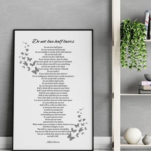 Kahlil Gibran Poem Print: Black & White Literary Art (Digital Download