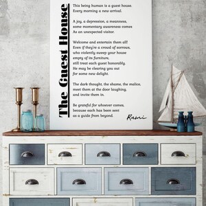 Rumi Poem Print: The Guest House, Spiritual Wall Art (Digital Download)