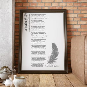 A Psalm of Life Printable Poem – Henry Wadsworth Longfellow Inspirational Quote Wall Art – Motivational Digital Download Gift, Christian Art