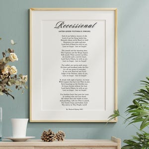 Rudyard Kipling Recessional Poem Print: Vintage British Literature (Digital Download)