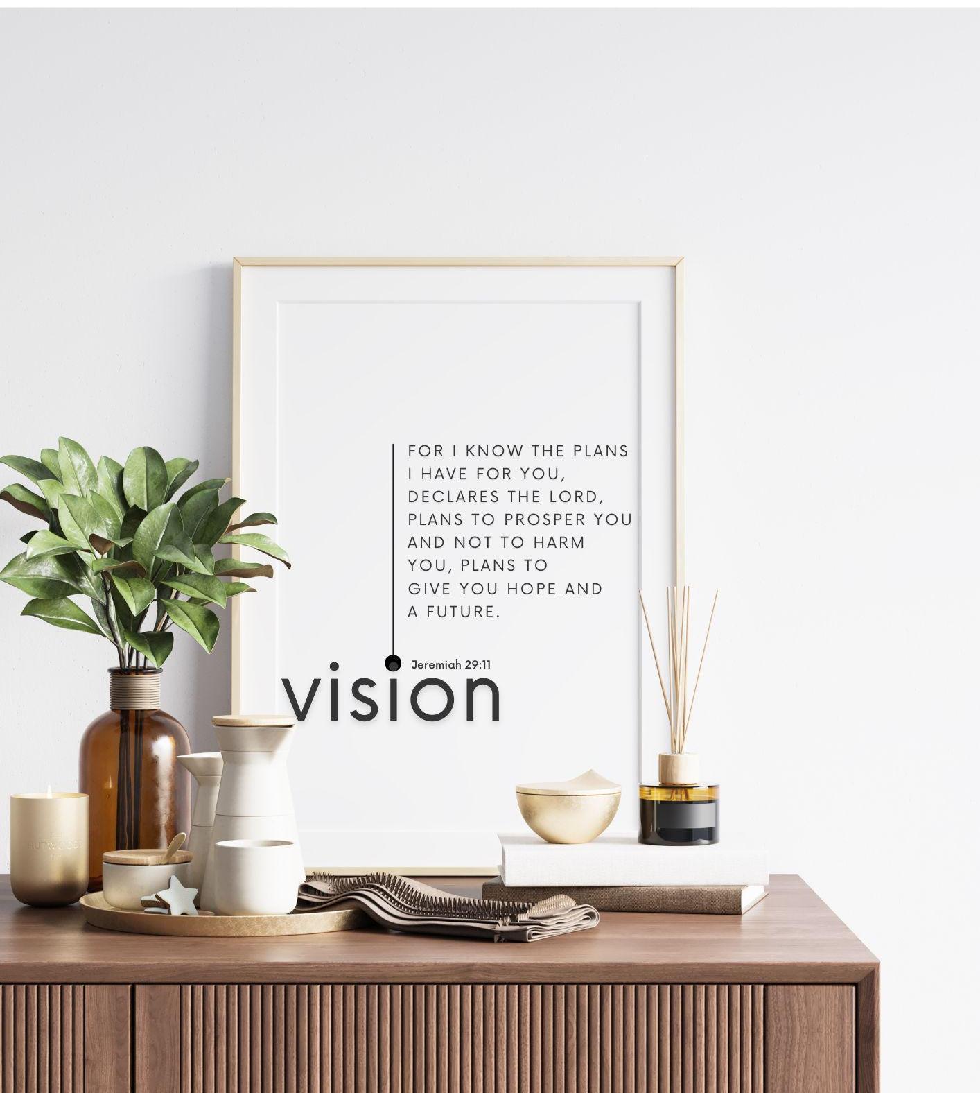 Jeremiah 2911 Vision Bible Verse Wall Art Inspirational Christian ...
