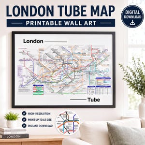 Poster con la mappa della metropolitana di Londra - Illustrazione pulita e moderna delle linee della metropolitana