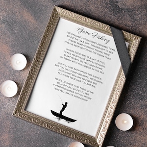 Gone Fishing Poem Print: Memorial Gift, Fisherman Remembrance (Digital Download)
