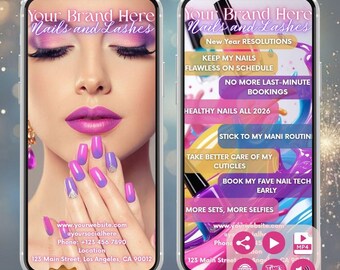 Mallpaket för nagelflyers, marknadsföring av nagelteknik, mallar för nagelsalong, nagelteknikföretag, inlägg på sociala medier, Instagram-inlägg, Canva