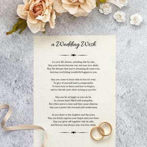Wedding Wish Printable Poem – Romantic Marriage Blessing Wall Art – Wedding Day Gift for Couple – Digital Download Love Print, Wedding Gift,