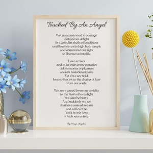 Touched By An Angel Poem Printable – Maya Angelou Quote Wall Art | Inspirational Digital Download for Love, Courage & Freedom, Inspirational