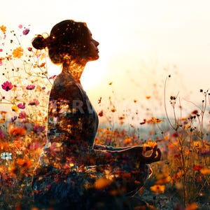Morning Light Meditation - Feminine Floral Energy Print