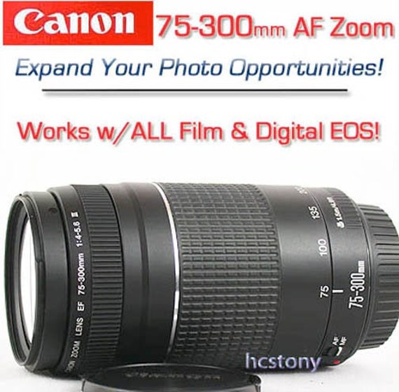 Canon Eos Ef 75 300mm Iii Telephoto Zoom Lens Digital Rebel T3 Etsy Uk