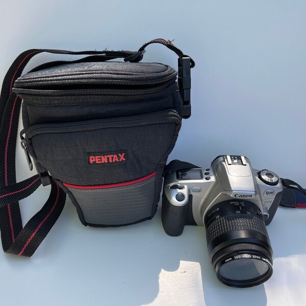 Pentax mini Padded Holster Style Camera Bag~Case for Film or Digital camera Black red