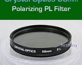 CRYSTAL OPTICS Japan 58mm PL 'Polarizing' Filter Great for Outdoors, Daylight, Nature, Portraits & more!