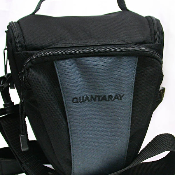 Quantaray Padded Mini Holster Style Camera Bag~Case for Film or Digital camera  Black-Gray