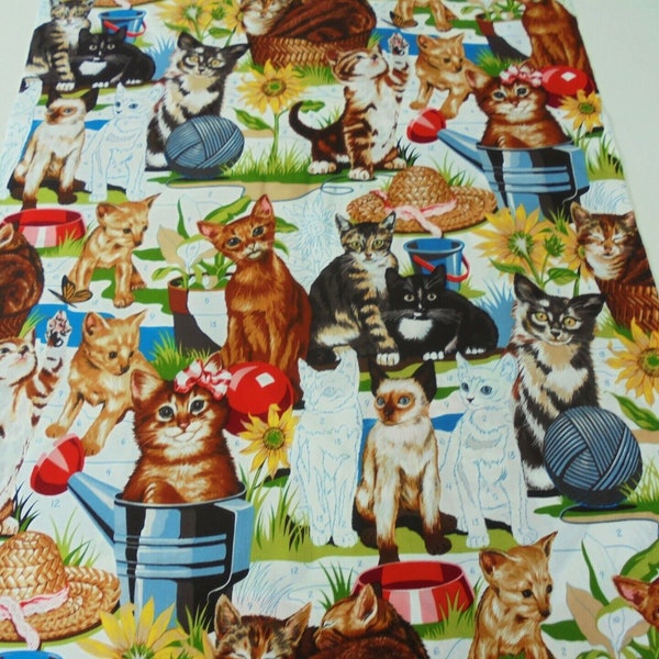 Out of Print - Paint that Kitty Cat Alexander Henry fabric-2010-Cute kitties-one yard