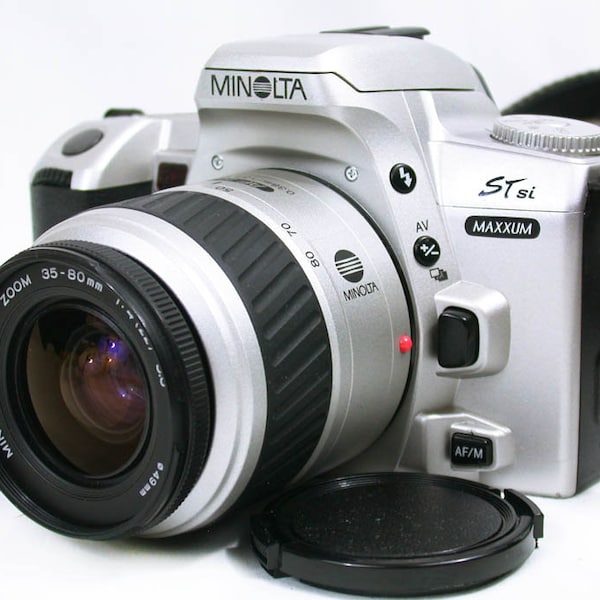 Minolta Maxxum STsi SLR FILM Camera + 35-80mm Zoom Lens~Clean & Tested Great 4 Student-Batteries-strap