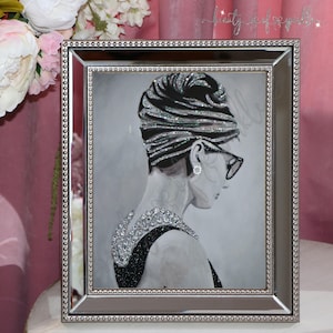 Audrey Hepburn Glitter Wall Art: Glam Home Decor (A4)