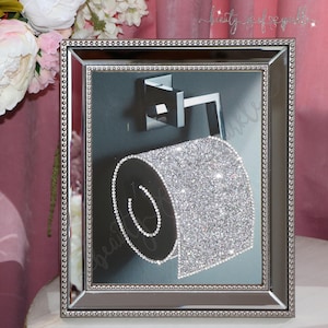 Glam Glitter Toilet Roll Art: Sparkly Crystal Bathroom Decor (A4)
