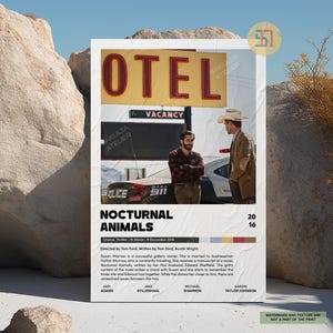 Póster de animales nocturnos / Póster de película minimalista / Impresión de arte retro vintage / Póster de película personalizado / Impresión de pared / Decoración del hogar / Idea de regalo