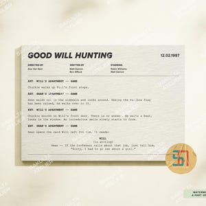 Good Will Jagd Drehbuch Poster / Filmzitat Poster / Filmdrehbuch Poster / Filmdrehbuchkunst / Drehbuch Wandkunst / Hauswanddekor