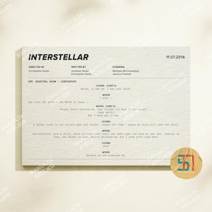 Interstellar "Ending" Drehbuch Poster / Film Zitat Poster / Filmdrehbuch Poster / Filmdrehbuch Kunst / Haus Wand Dekor."