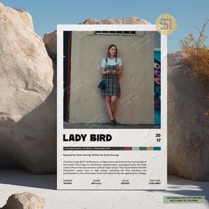Póster de película Lady Bird / Póster de película minimalista / Impresión de arte retro vintage / Póster de película personalizado / Impresión de pared / Decoración de pared para el hogar / Idea de regalo
