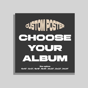 Elige tu propio póster de álbum / Póster de portada de álbum personalizado / Póster de álbum cuadrado minimalista / Impresión musical / Decoración de pared para el hogar / Idea de regalo