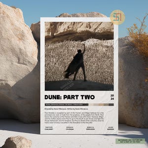 Póster de la película Dune: Parte Dos / Póster de película minimalista / Impresión de arte retro vintage / Póster de película personalizado / Impresión de arte de pared / Decoración de pared para el hogar