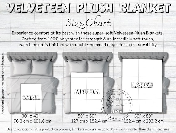inches blanket size chart cm