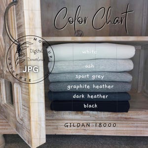 Tabla de colores de sudaderas Gildan 18000, personalizables (elige tus colores), formato cuadrado, descarga digital JPG, estilo bohemio.