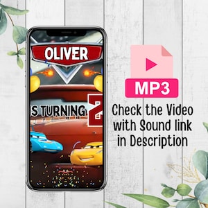 Lightning McQueen Video Invitation, Editable Lightning McQueen Birthday Video Invite, Cars Digital Party Invite, Cars Animated Mobile Invite
