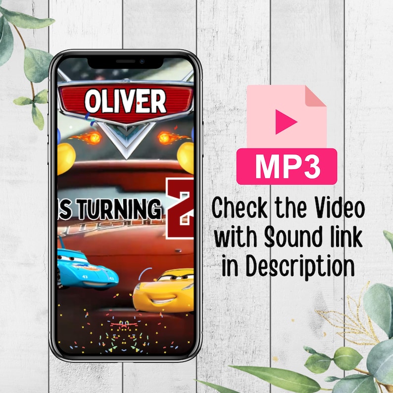 Lightning McQueen Video Invitation, Editable Lightning McQueen Birthday Video Invite, Cars Digital Party Invite, Cars Animated Mobile Invite