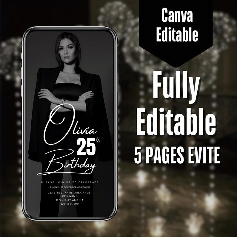 Custom Photo Digital Invitation, Digital Birthday Video Invitation ...