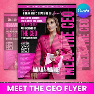 Meet The CEO Flyer: Editable Business Introduction Template (Canva Editable)