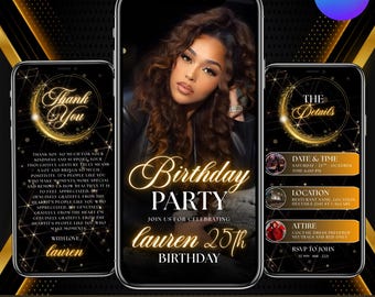 Animated Birthday Video Invitation, Digital Birthday Party Invitation Video Template, Party Evite, Digital Download Canva Templates