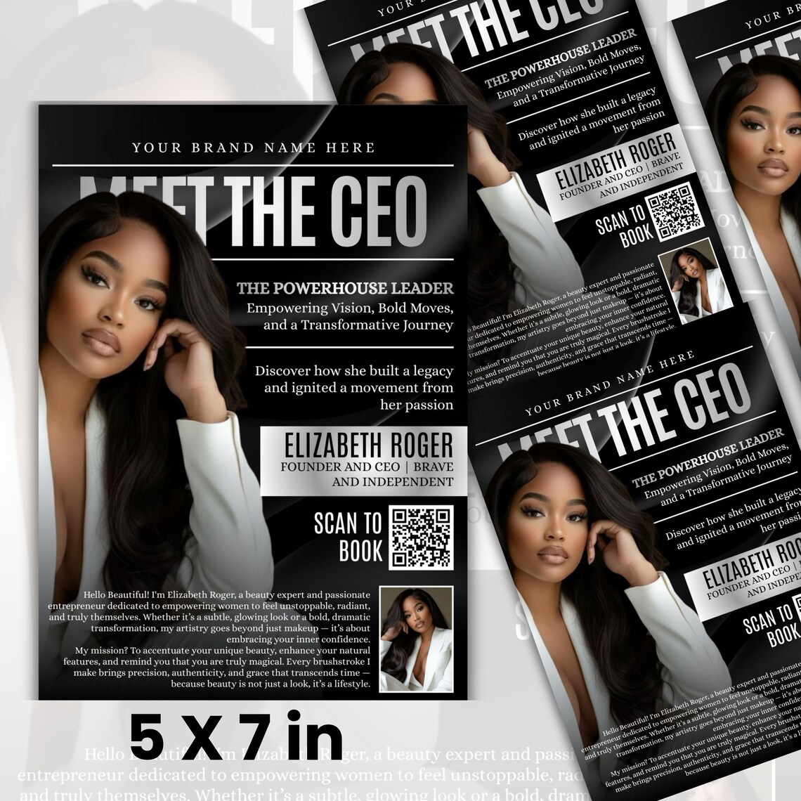 Meet the CEO Flyer, Magazine Style Canva Template, Business Owner ...