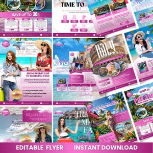 Travel Agent Flyer Bundle Template, Travel Templates, Instagram templates, Travel Itinerary, Travel Cruise Line Guide BUNDLE, Canva Editable
Travel Agent Flyer Bundle Template | Travel Marketing Flyers | Travel Agency Social Media | vacation flyer | travel templates, Travel Agent Cruise Line Guide BUNDLE, Travel Agent Canva Templates, Theme Park Guides, MEGA BUNDLE: Travel Templates, Travel agent templates, Travel Instagram templates, Travel Itinerary, Travel Social media, Travel website