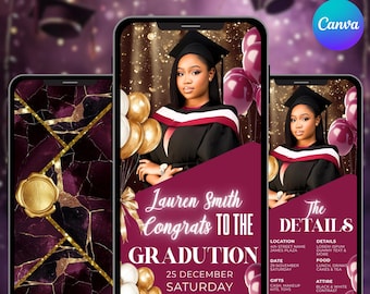 Digital Graduation Invitation, Graduation Party, Graduation Invitation, Congrats to the Grad Evite, Class of 2025 flyer, Grad Announcement
