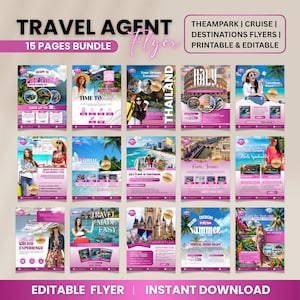 Travel Agent Flyer Bundle Template, Travel Templates, Instagram templates, Travel Itinerary, Travel Cruise Line Guide BUNDLE, Canva Editable
Travel Agent Flyer Bundle Template | Travel Marketing Flyers | Travel Agency Social Media | vacation flyer | travel templates, Travel Agent Cruise Line Guide BUNDLE, Travel Agent Canva Templates, Theme Park Guides, MEGA BUNDLE: Travel Templates, Travel agent templates, Travel Instagram templates, Travel Itinerary, Travel Social media, Travel website