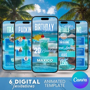 Digital Travel itinerary, itinerary template, travel itinerary, Birthday Weekend Invitation, Weekend Itinerary, Digital Schedule, Girls Trip