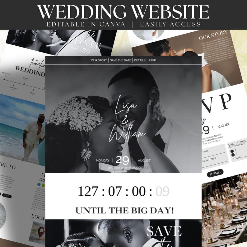 wedding website template, canva wedding website, digital wedding invitation, online rsvp website, wedding countdown page, interactive wedding map, paperless wedding invite, mobile wedding invitation, wedding landing page, editable wedding site, diy wedding website, save the date website, modern wedding invite, elegant wedding website, wedding website with photos, custom wedding website, wedding welcome page, wedding details page, wedding rsvp link, whatsapp wedding invitation, email wedding