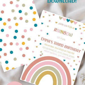 Rainbow of Fun Birthday Invitation