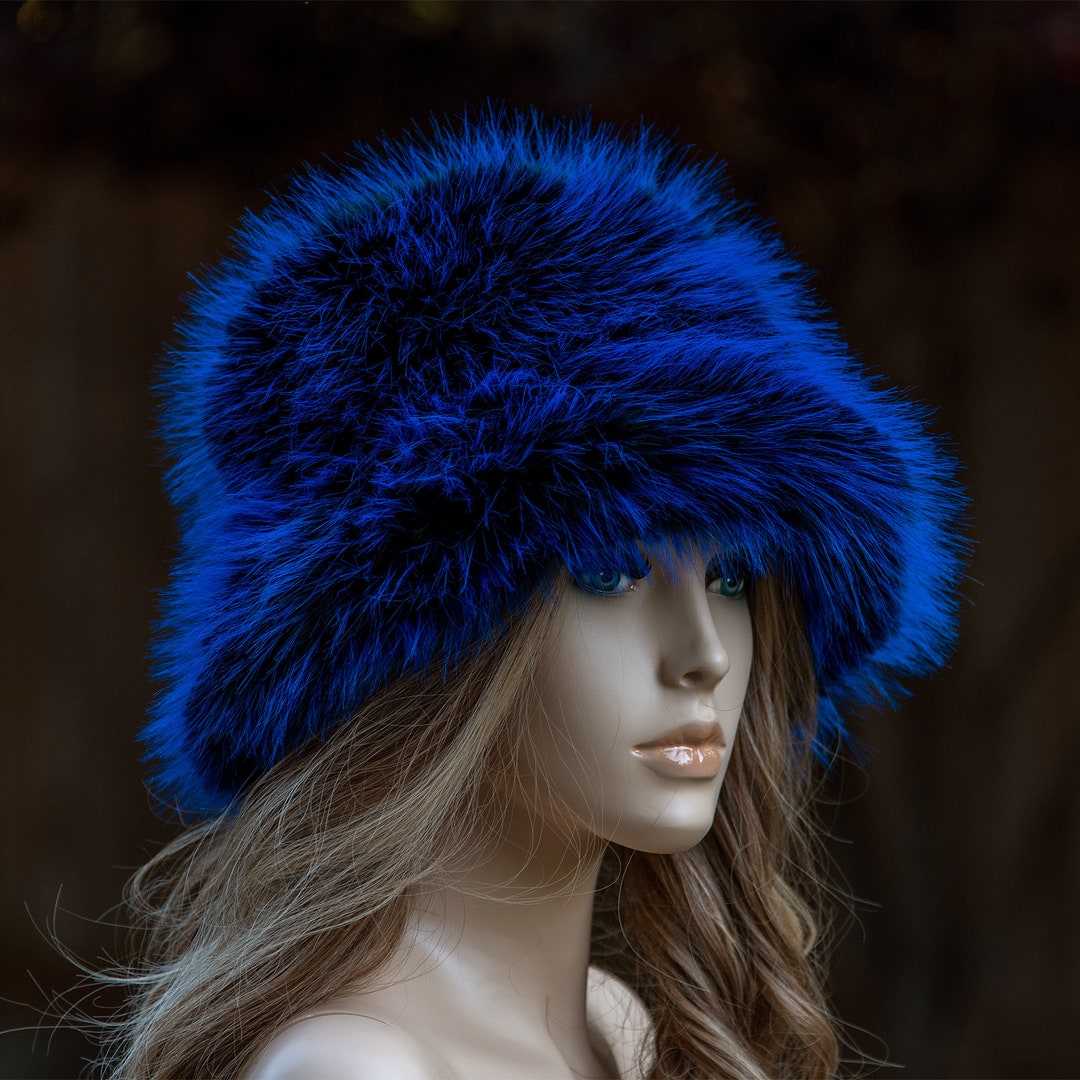 Handmade Faux Fur Bucket Hat, Fake Fur Hat, Fuzzy Hat, Fluffy Hat ...
